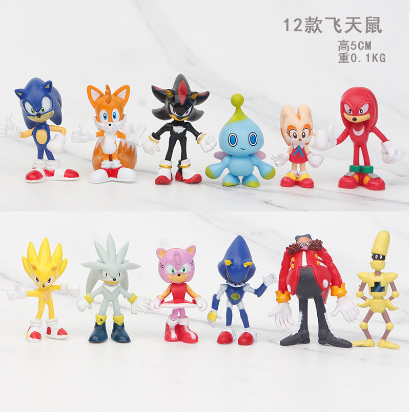 New Flying Sonic Handicraft Toys Tone Mouse Ornaments Cake Decorations Hedgehog Claw Machine Hot